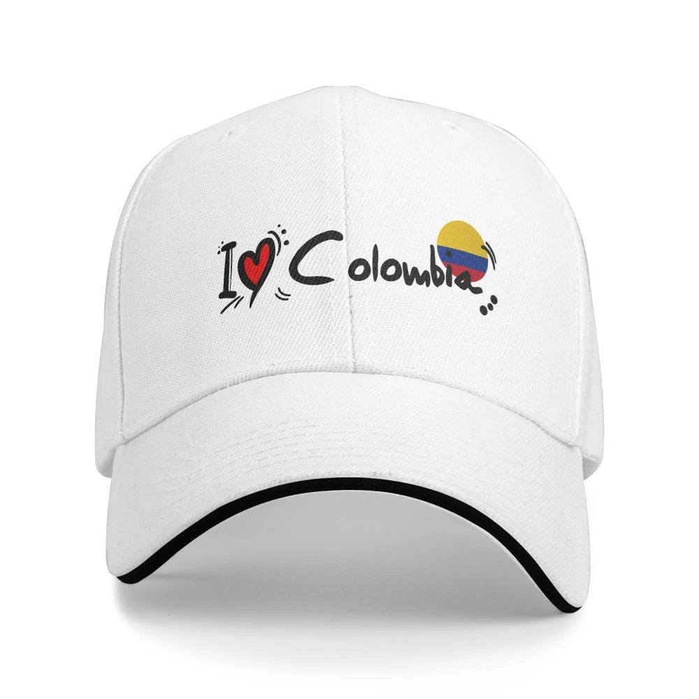 I Love Colombia Sun Baseball Cap, Sommer-Vintage-Trucker-Mütze für Unisex-Teenager, Tennis-Skate-Baseballkappen