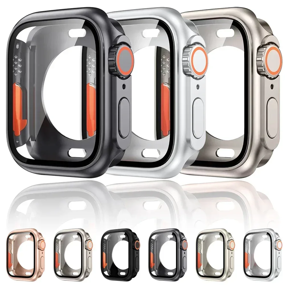 Displayschutzfolie für Apple Watch Cover 46 mm, 42 mm, 45 mm, 44 mm, 41 mm, 40 mm, harter PC-Stoßstangenschutz für iWatch 11, 10, 9, 8, 7, 6 5 SE