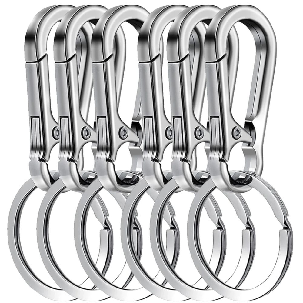 6 Stücke Karabiner Clip Schlüsselanhänger Metall Karabiner Form Schlüsselanhänger Schlüsselanhänger Schlüsselhalter Clips Hakenhalter Organizer für Autoschlüssel Finder