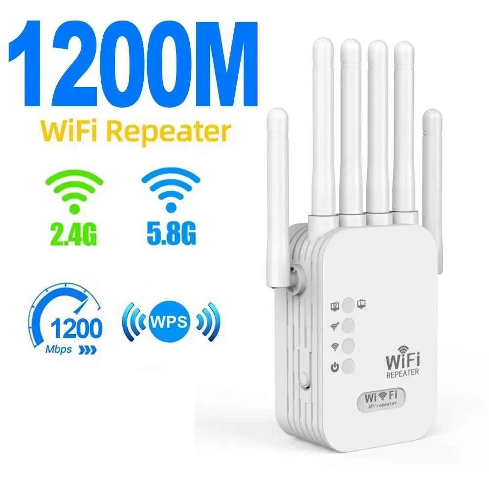 1200Mbps WiFi Repeater Dual Band 2,4G 5G Wireless Signal Extender Wifi Verstärker Router Long Range Wi-fi Booster für Office Home