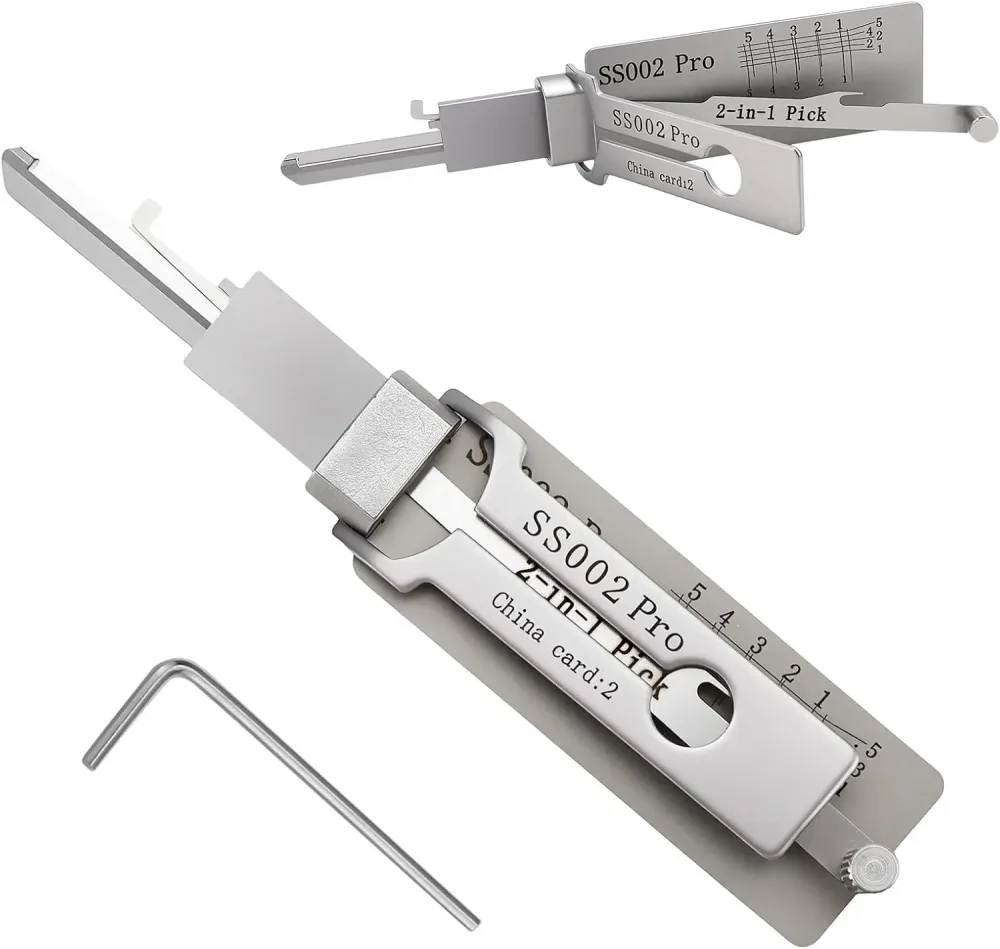 2-in-1 Edelstahl-Masterschlüssel-Decoder für Sicherheitsschlösser und Zugangstüren, verschiedene Formen, SS002 Pro Lockpicks
