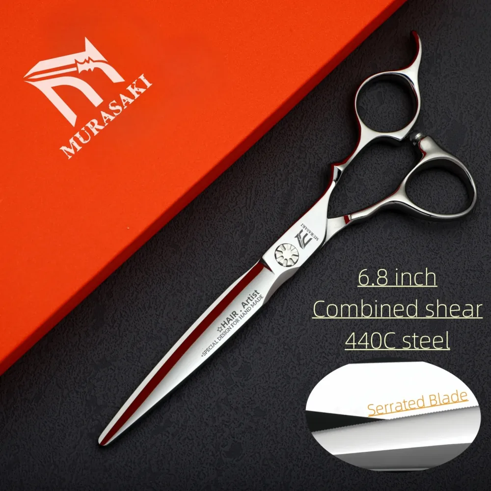 Professionelle Friseurscheren, Set mit 6,0-6,5-6,8 Zoll gezahnten Scheren, japanischer 440C-Stahl, hochwertige Haarschneidemaschine für den Friseursalon