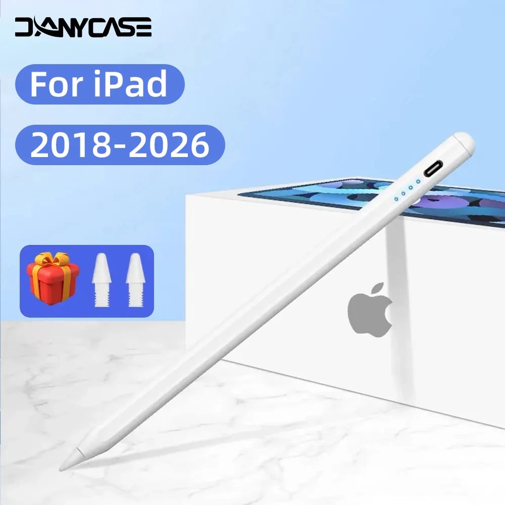 Für Apple Pencil 2 mit Handballenerkennung und Leistungsanzeige iPad-Zubehör iPad 2026 2025 2024 2019 2018 Pro 11 12.9 Air Mini Stylus-Stift