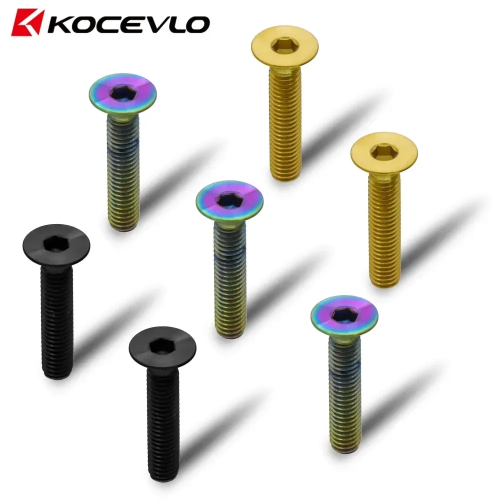 KOCEVLO Fahrrad Steuersatz Schrauben Titan M6 * 30mm CNC Senkkopf MTB BMX Fahrräder Vorbau Top Cap Ti Halte Schraube