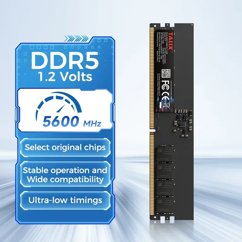 Lenovo TALIX DDR5 32GB 5600MHz Desktop-RAM Hochgeschwindigkeits-1,2V Non-ECC UDIMM-Speicher für Gaming, Videobearbeitung, Büro-Multitasking
