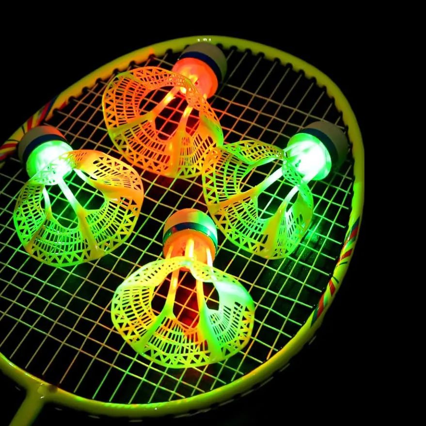 1/2/5er-Pack LED-Badminton-Federbälle ? Beleuchtung, leuchtet im Dunkeln, Badminton, Birdies, Badminton-Übungen, winddichte Federbälle