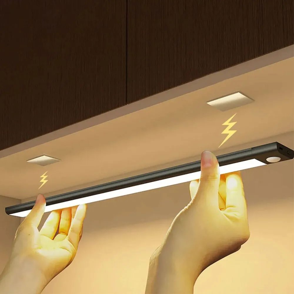 LED-Schrank leuchte USB Typ C wiederauf ladbare Bewegungs sensor LED-Lampe für Küchen schrank Schrank beleuchtung 20cm/30cm/40cm/50cm/60cm