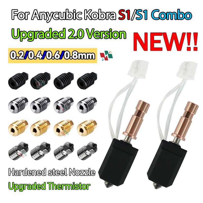 Für Anycubic Kobra S1 Hotend Keramik Neues Upgrade Hotend für Kobra S1 Combo Head S1C 3D-Drucker 24V 48W 200K Schnelle Erwärmung 300 ?