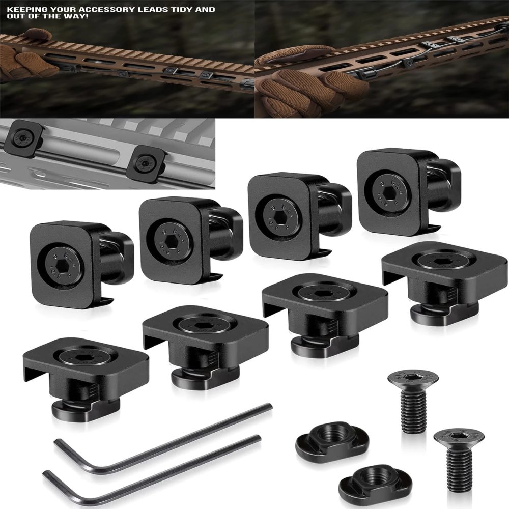 8 Stück Druckschalter-Kabelführungen, kompatibel mit M-LOK-System, Taschenlampe, Laser-Draht-Management-Clips mit M-LOK-System