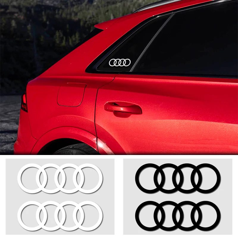 Reflektierende Vier-Ring-Außenkarosserie-Livery für Audi Q7 4M Q5 Q3 A7 A6 C7 C6 A5 A4 B9 B8 A3 8V Nachtleuchtendes Tuning-Zubehör