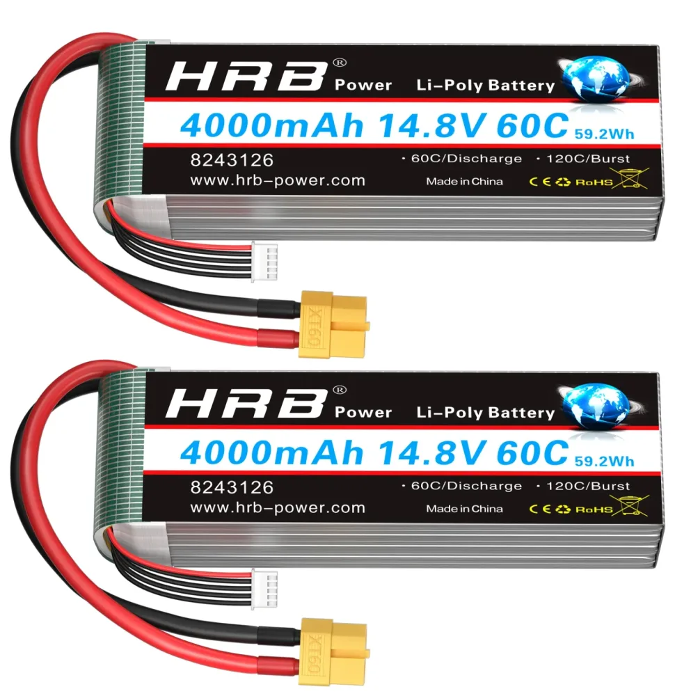 HRB 4000mah 2S 3S 4S 6S Lipo Batterie 7,4 V 11,1 V 14,8 V 22,2 V 60C XT60 Stecker Für Auto FPV Flugzeug Drone Boot Lkw
