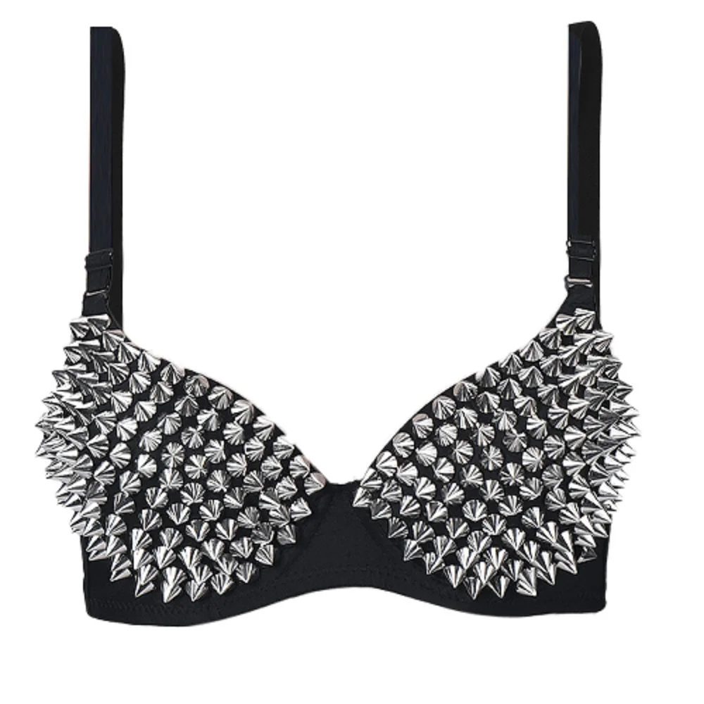 Neue Sexy Dessous Unterwäsche Bhs für Frauen Steampunk Spike Nieten Bh Top Wireless-Bh Fashion Party Club Tops Weibliche Unterwäsche
