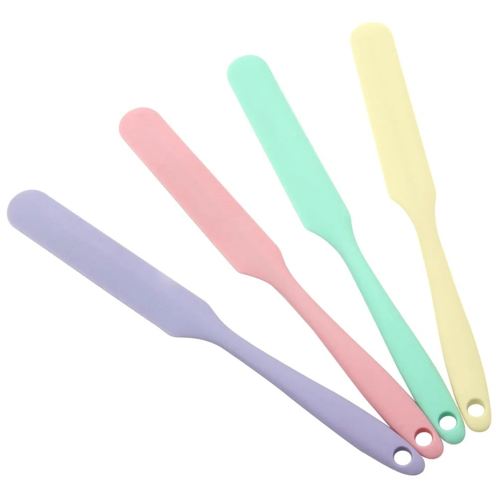 1/4er-Pack Silikon-Spatel mit langem Griff, Sauerteig-Schaber, Butterspatel, multifunktionales Haushalts-Ersatzklingen-Backwerkzeug