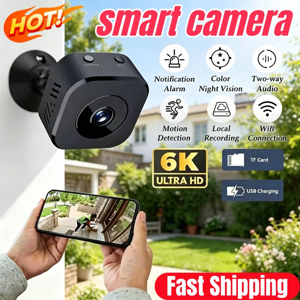 Neue Mini 6K WLAN-Sicherheitskamera Full HD Überwachungskamera Zwei-Wege-Audio Bewegungserkennung Infrarot-Nachtsicht Heimüberwachung
