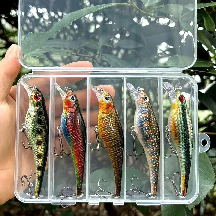 5PCS Harten Köder Künstliche Swimbait Bass Pike Jerkbait Minnow Crankbait Wobbler Für Angeln Locken Tackle Zubehör Topwater Meer