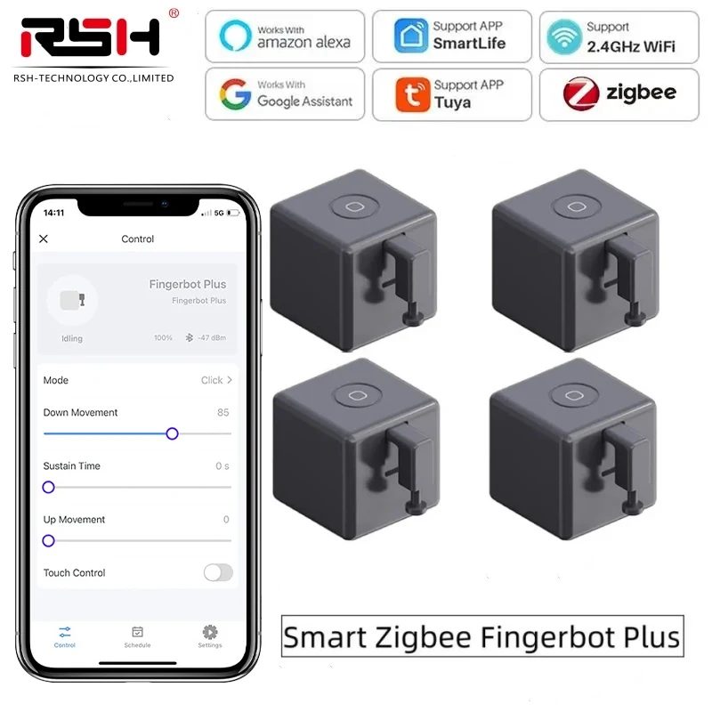 Tuya Zigbee Fingerbot Plus Smart Fingerbot Schalter Taste Drücker APP Timer Sprachsteuerung Funktioniert mit Alexa Google Home Assistant