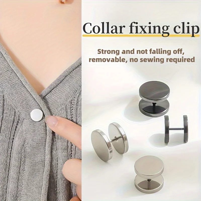 2/4 Stück nahtloser Spiral-Schnallen-Clip-Manschettenverschluss für modische Knöpfe auf Pullovern, Kragen, Befestigungsclip, Vermeidung der Kleiderschrank-Fehlerfunktion