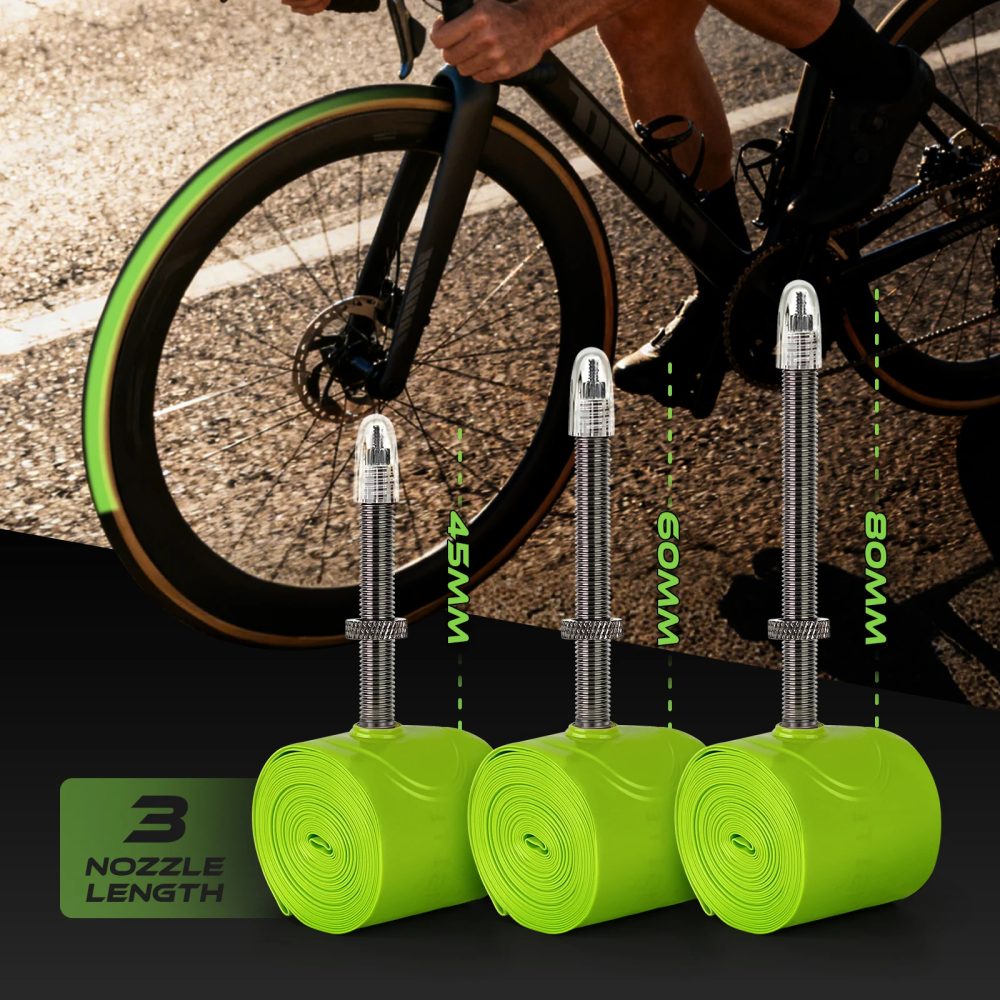 CYCLAMI Abnehmbarer Luftventilkern TPU Road Inner 700c Schlauch Fahrrad Rennrad Ultraleichtes TPU-Material Reifen Französisches Ventil 45 60 80 mm