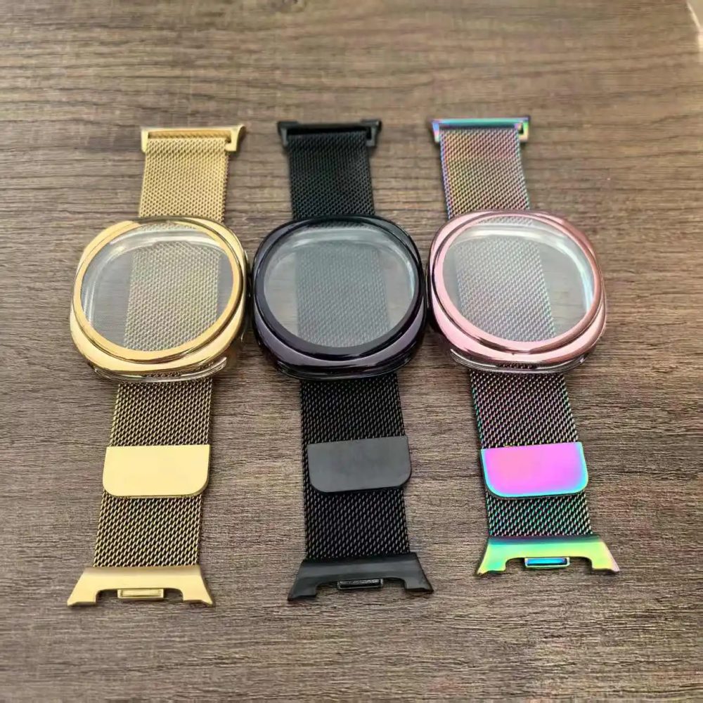 2er-Pack Mlanese Loop+Hülle für Samsung Galaxy Watch 8 40 mm 44 mm Edelstahl-Metall-Uhrenarmband+TPU-Abdeckung Galaxy Watch 8 Armband