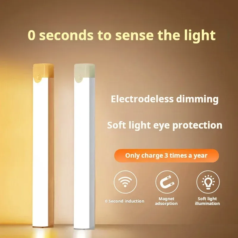 1 Stück kabellose wiederaufladbare LED-Schrankleuchte mit Bewegungsmelder ? ideal für Schrank, Küche, Kleiderschrank, Treppen ? batteriebetriebene Nacht