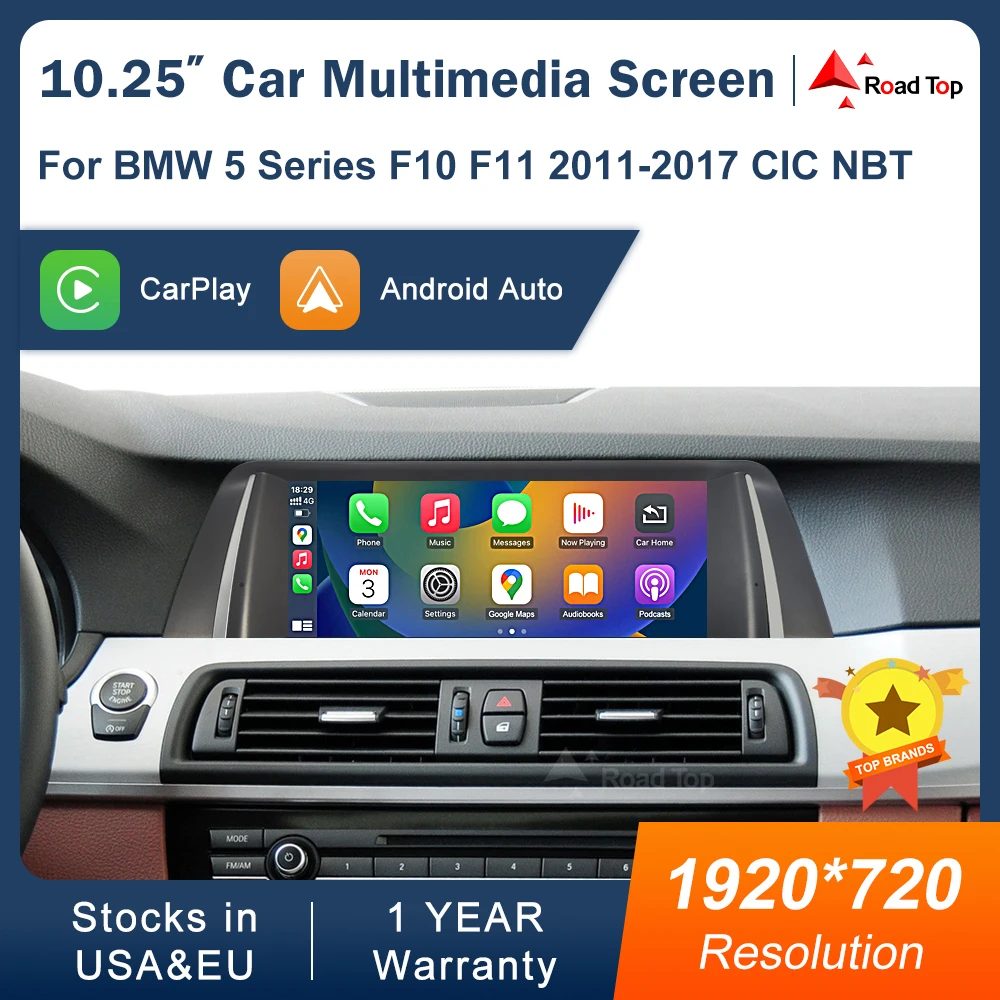 10,25 1920*720 Multimedia Display Für BMW 5er F10 F11 2011-2017 CIC NBT Touchscreen Drahtlose Carplay android auto