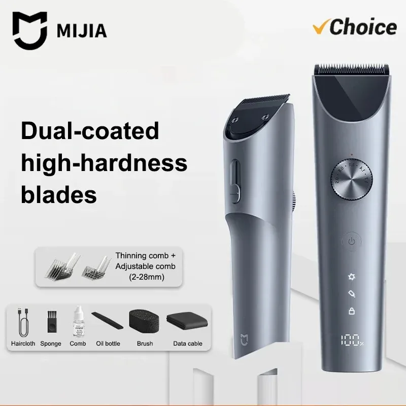 MIJIA Haarschneider 2 Haartrimmer Professionelle Bartschneidemaschine IPX7 Wasserdicht Kabelloser Haarschneider Mijia Clipper 2