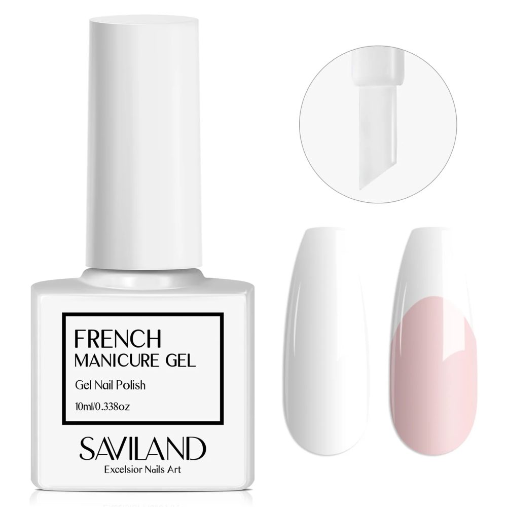 SAVILAND 10 ml weißer Gel-Nagellack, französische Verlängerung, UV-LED-Gel, französische Spitze, Nagelkunst, Nagelzubehör für Maniküre, Nagelkunst-Starter