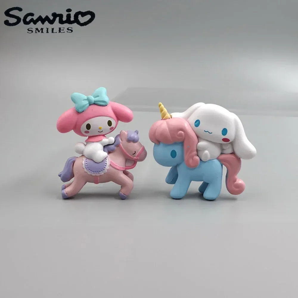 Kawaii Sanrio Anime 5Cm Figur Melody Cinnamoroll Puppe Kuchen Dekorative Dekoration DIY Telefon Fall Patch Modell Weihnachten Spielzeug Geschenk