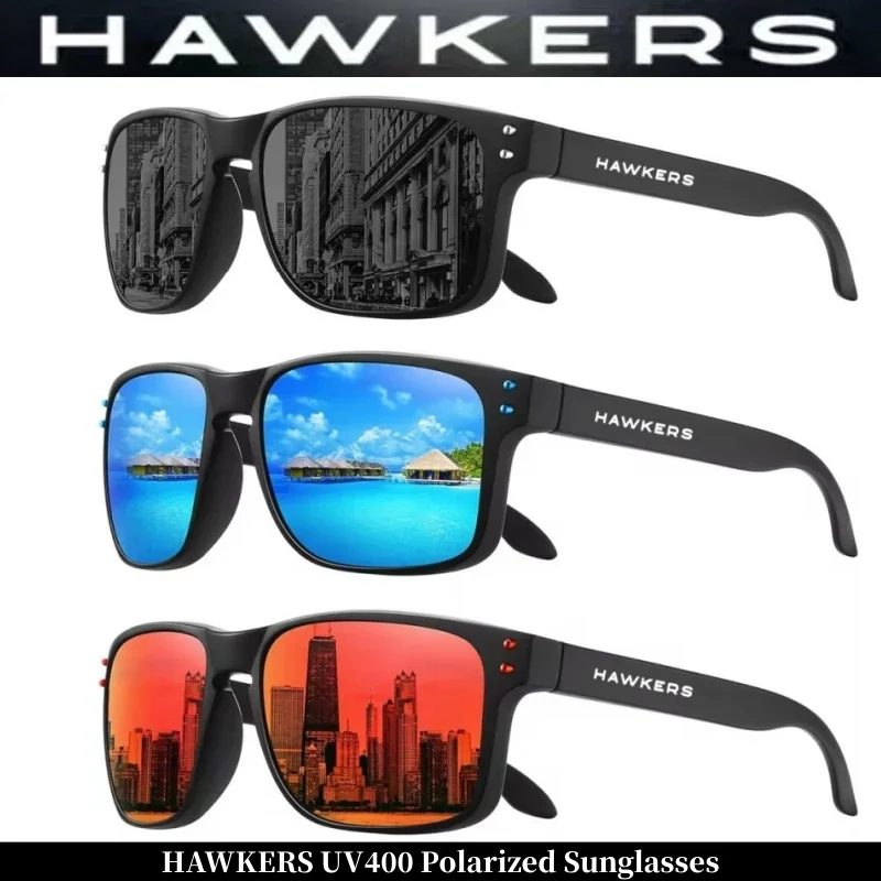 HAWKERS Modische polarisierte quadratische Sonnenbrille für Damen und Herren, hochwertige Sonnenbrille mit UV-Schutz