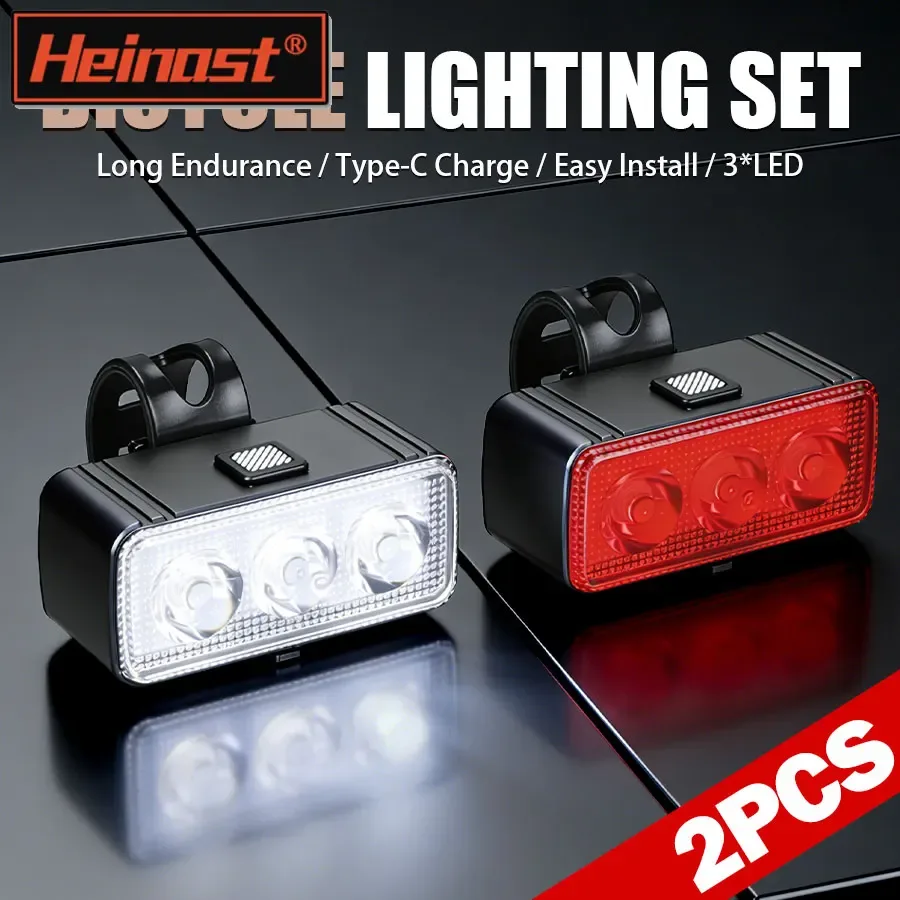 Fahrrad-Vorder- und Rücklicht-Set, wiederaufladbar, tragbar, LED-Scheinwerfer, Rücklicht für Mountainbike, Rennrad, Nachtfahrten, Zubehör