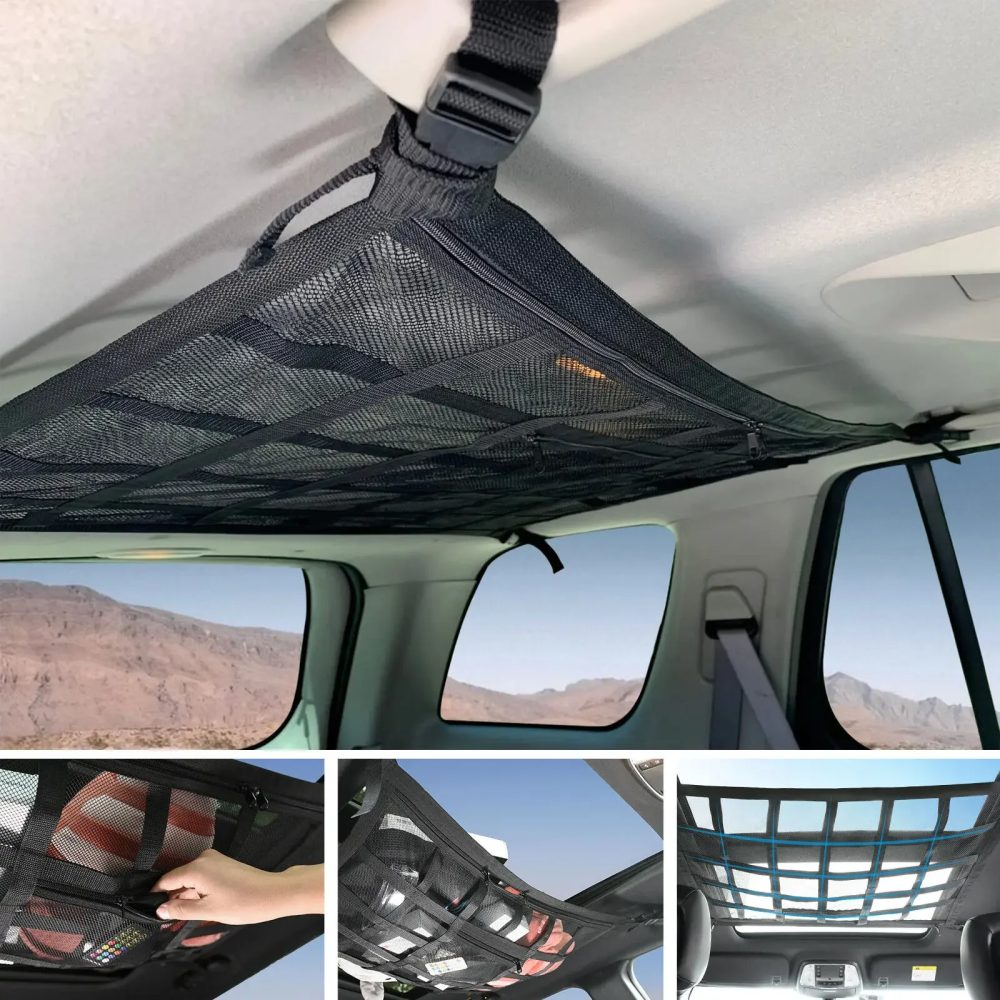Auto Dach Decke Cargo Net Tasche Mesh Organizer Tasche Universal 90x65CM Anti Durchhängen Gepäck Für SUV Van Camping Cab