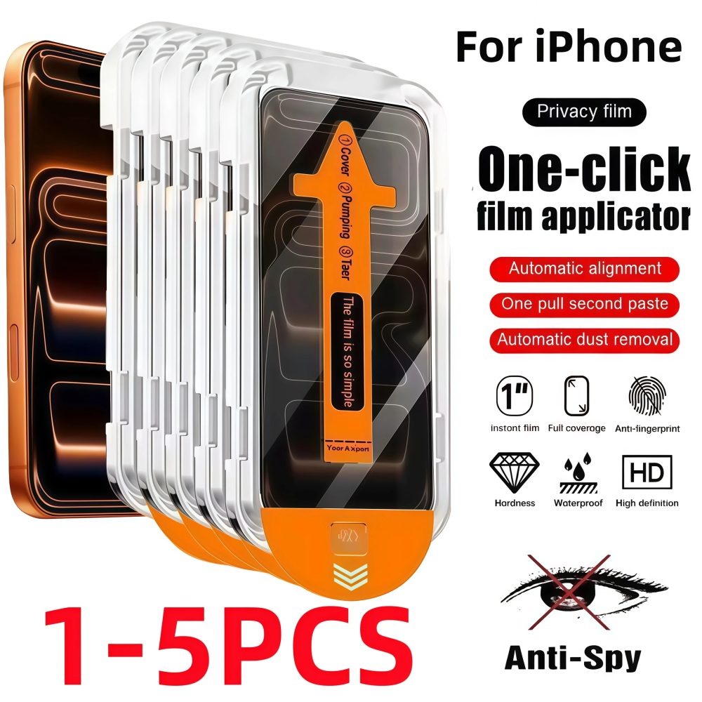 1?5 Stück Sichtschutzfolie Displayschutzfolie für iPhone 17, 16, 15, 14, 13, 12, 11 Pro Max 17Air16Por-Serie mit Installationswerkzeug