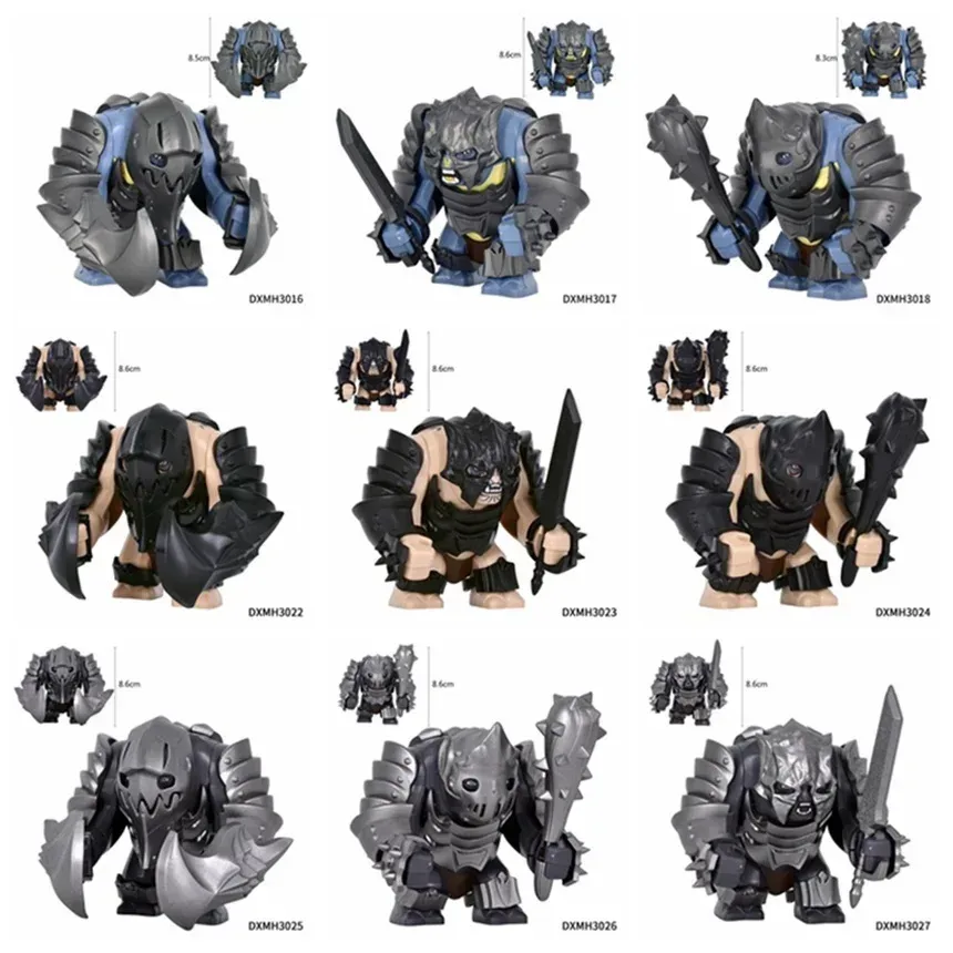 Mittelalterliche Krieger-Bausteine Figuren LOTR Gepanzerte Trollen in Verschiedenen Stilen Lehrreiches Spielzeug Weihnachtsgeschenk für Sammler