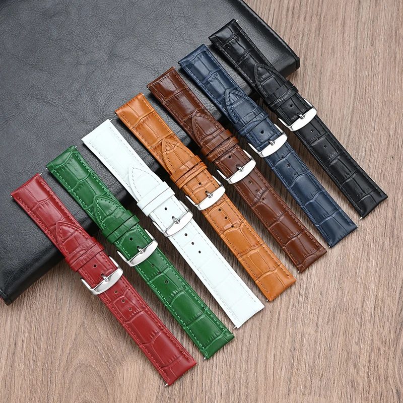 Echtes Leder Uhrenarmband 12/13/14/15/16/17/18/19/20/21/22/23/24/26 mm Schnellverschluss Herren Damen Universal Rindsleder Armband
