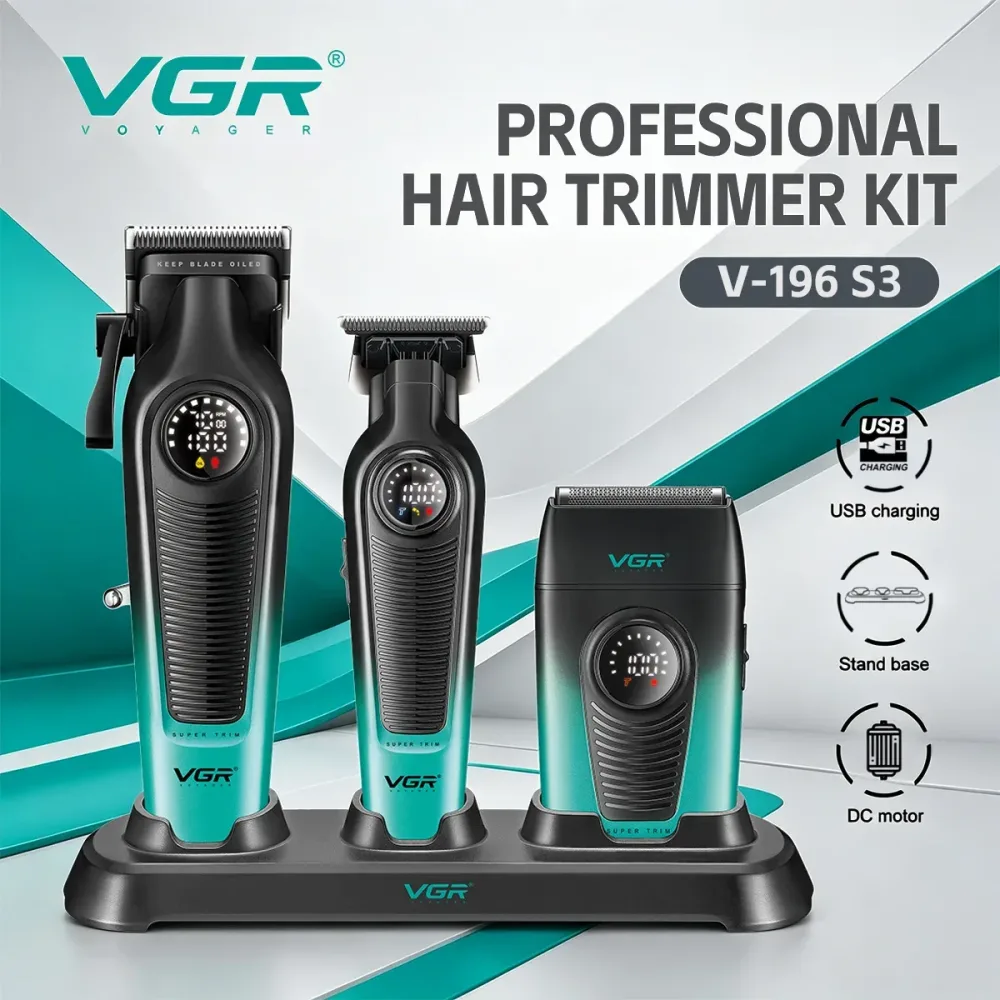 VGR harrschneidemaschine haarschneidemaschine männer haarschneidemaschine Haartrimmer Profi-Haarschneidemaschine Kabellos Barber-Set Elektrischer Rasierer Haarschneider Kabellos Trimmer für Herren