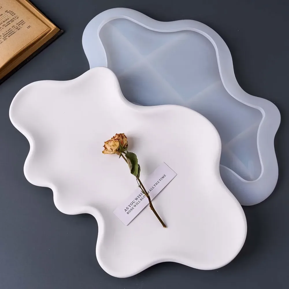 Beton-Wellenform-Silikonform für DIY-Handgemachte Wolkenförmige Schmuck-Displayplatten, Gips- und Harzgussformen