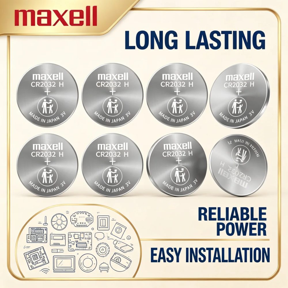 MAXELL 5 Stück CR2032H 2032 240 mAh 3 V Knopfzellenbatterie mit hoher Kapazität, Computer-Motherboard-Batterie, ersetzt CR2032 LIR2032 ML2032