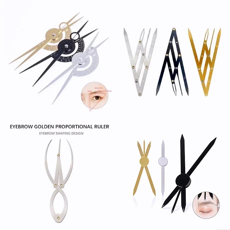 Edelstahl Microblading Balance Positionierung/Equidistant Augenbrauen Mapping Lineal Golden Ratio Lineal Messwerkzeug