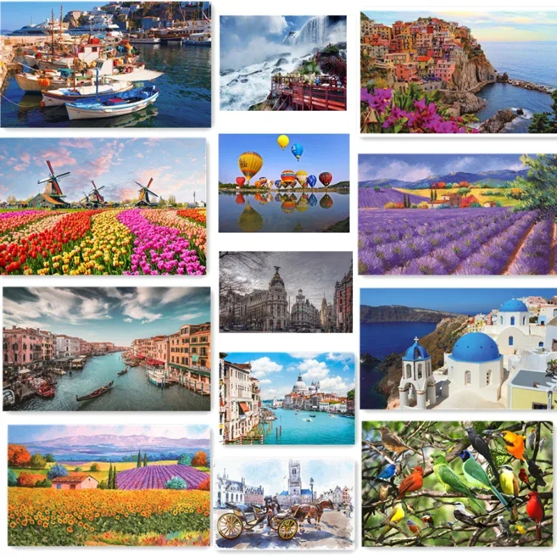 46 * 28 cm Puzzles 500 Teile Papierbild Landschaft Ölgemälde Kunstpuzzles Dekompressionsspielzeug für Erwachsene Familienspiele