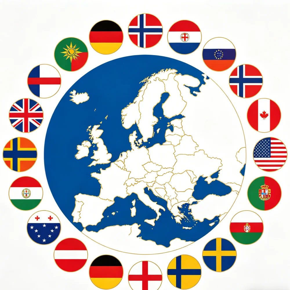 2026 Europa Egygold Oscams Polska Clines Europa 4K Farbenfrohe Flaggen Slowakei Niederlande Deutschland Österreich Outdoor CCcam Europa-Flaggen