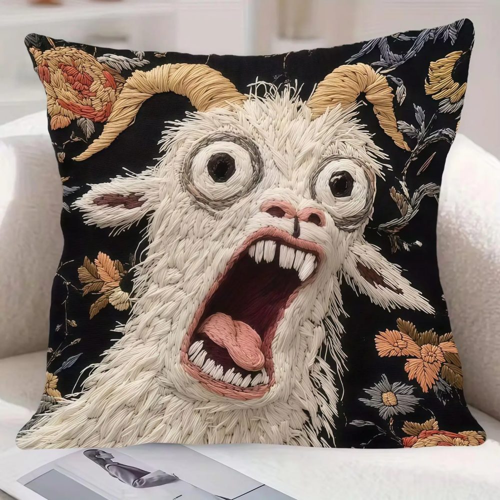 Screaming Goat Kissenbezug, weicher Schutz, dekorativer Kissenbezug, 45 x 45 cm, Couch, Heimdekoration für Wohnzimmer, Sofa, Party-Geschenk