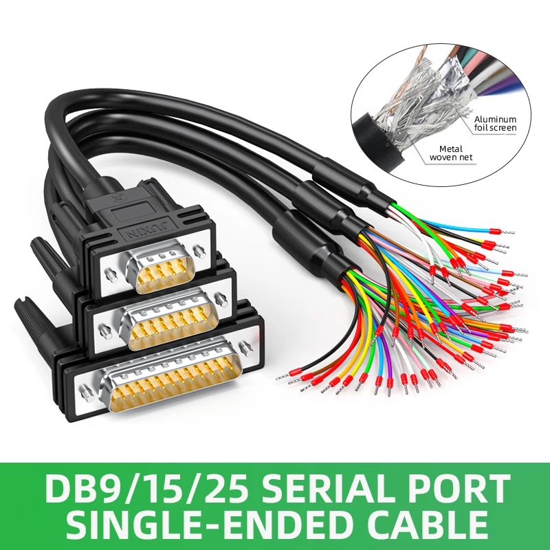 Industrielle DB9 DB15 DB25 Single Head Serial Port Draht Kupfer vergoldet 9/15/25Pin Terminal Stecker DB9/15/25 Verbindungsleitung