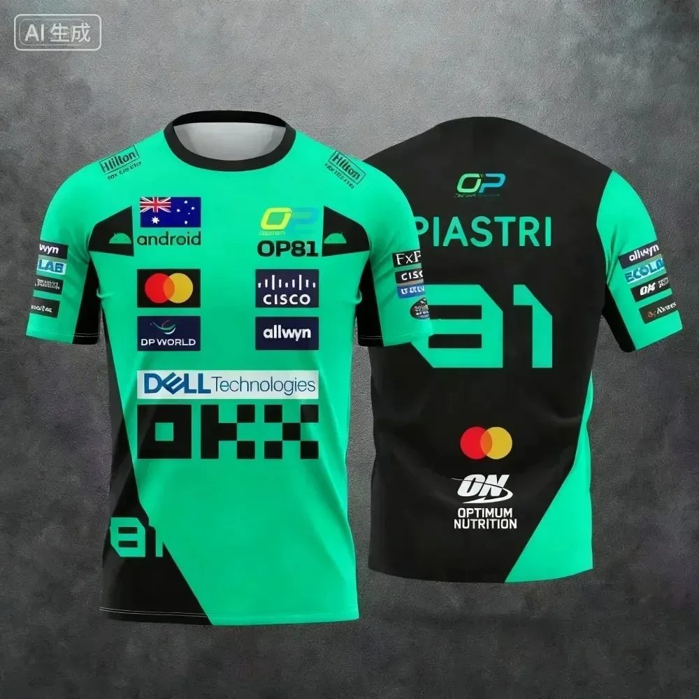 Lando Norris Nummer 4 Neues Rennstil-Trikot Extremsport-Rennbekleidung Atmungsaktives Schnelltrocknendes Sportshirt Radsport-Oberteil