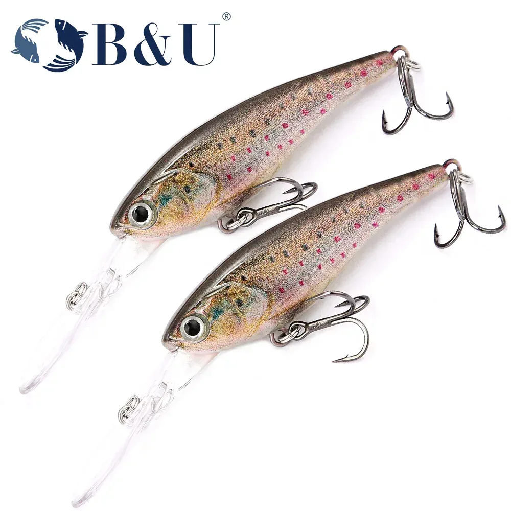 B&U Suspending Minnow 3D-Druck Shad Harter Köder Künstlicher Angelköder Jerkbait Wobbler Bass Pike Swimbait Angelköder