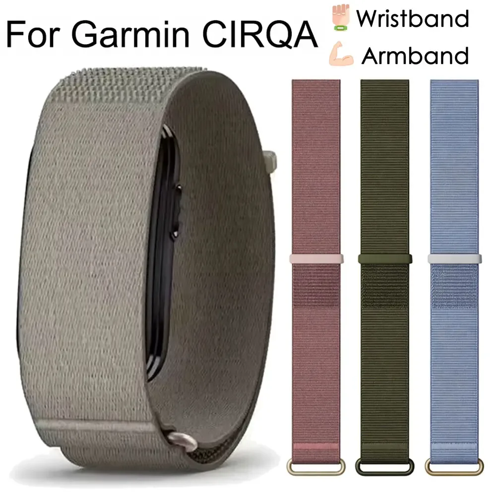 Atmungsaktives Nylon-Bizepsband Armband für Garmin CIRQA Smart Band, Verstellbares Sport-Armband für Garmin CIRQA Smart Band