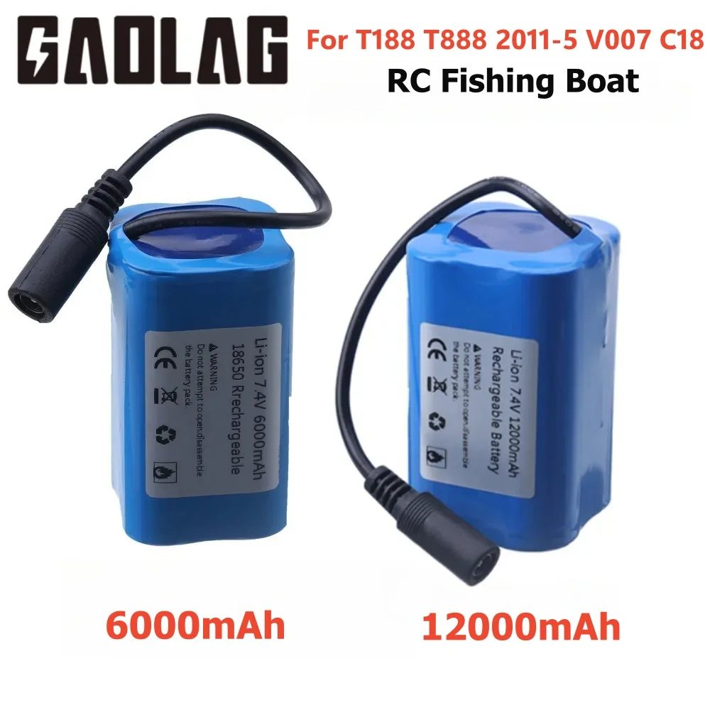7,4 V 12000 Mah 6000 Mah Batterie Für T188 T888 2011-5 V007 C18 H18 V18 D18B FX88 Fernbedienung RC Angeln Köder Boot Batterie Teile