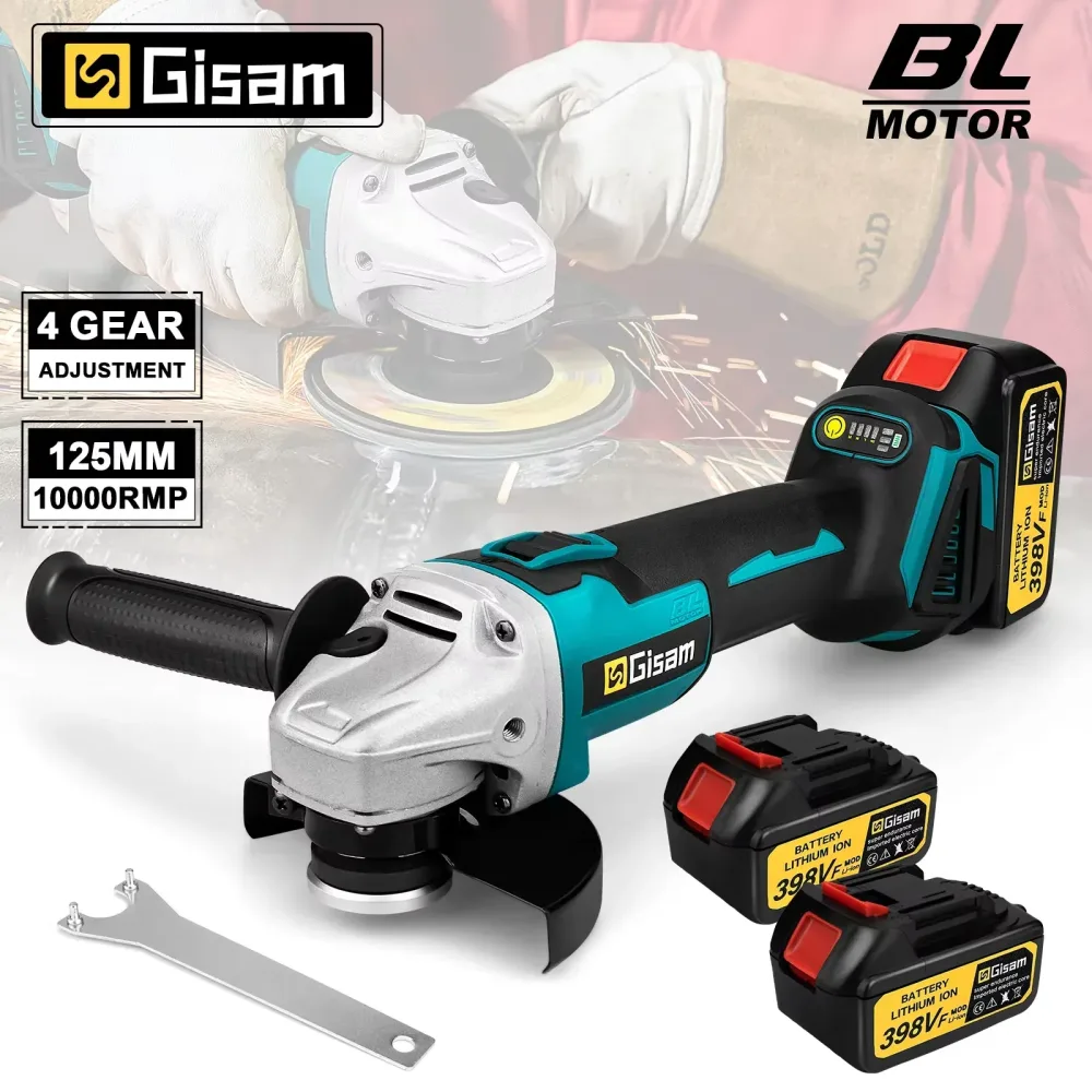 G? 125 mm bürstenloser elektrischer Winkelschleifer mit variabler Geschwindigkeit, M14-Schneidemaschine, Holzbearbeitungswerkzeug für Makita 18 V Akku-Stift