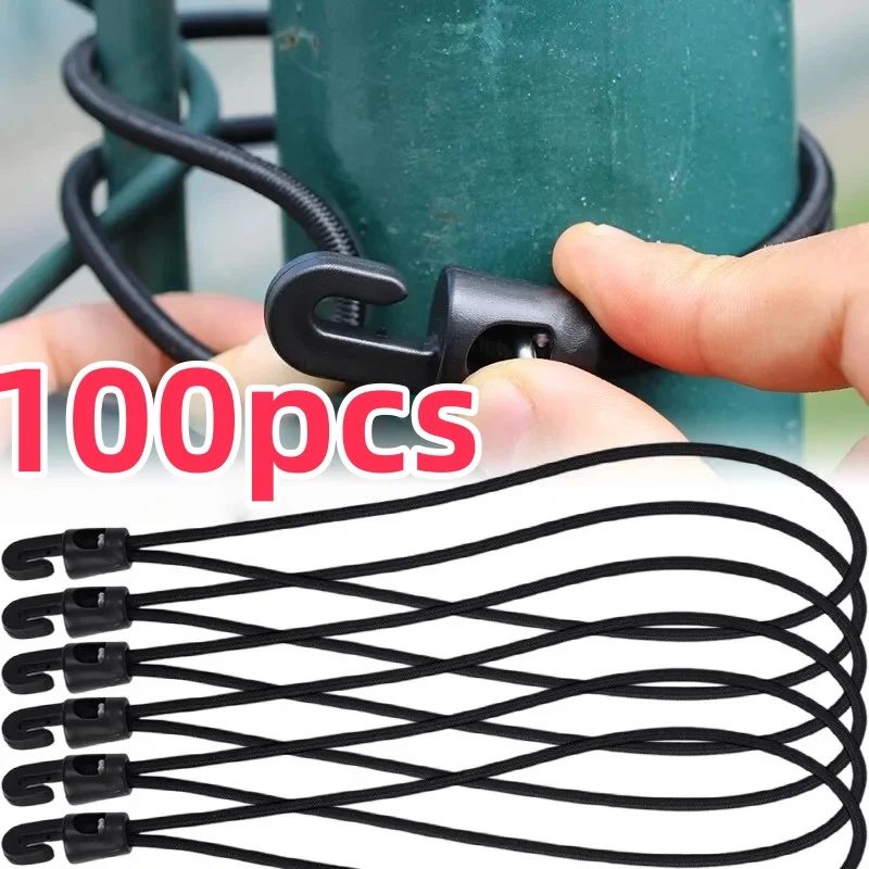 10/50/100 Stück Bungee-Seil mit Haken, hochelastischer Expander mit Haken, Gummi-Spanner mit Haken für Camping-Planen