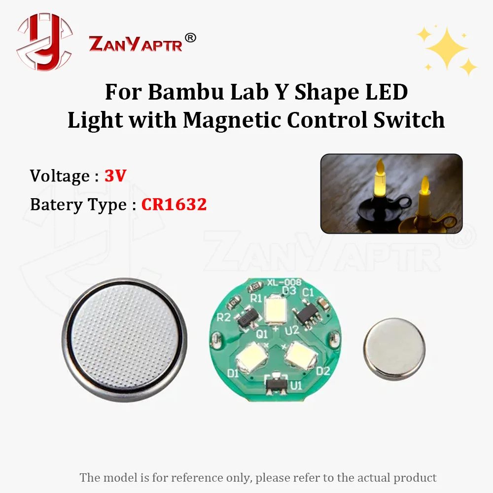 Für Bambu Lab Y-Form LED-Licht mit Magnetsteuerung DIY 3D-Druck Modellteile für 3D-Drucker