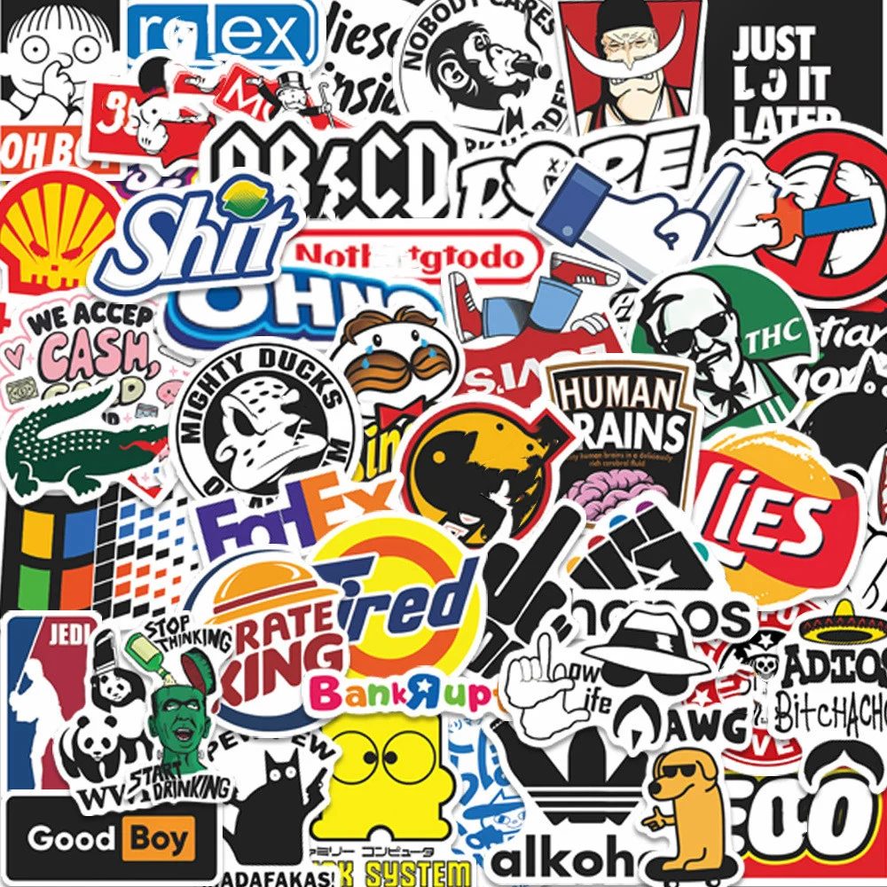 49 Stück coole, lustige Aufkleber, Cartoon-Meme-Aufkleber für Laptop, Sammelalbum, Skateboard, Helm, Koffer, DIY, ästhetische Aufkleber